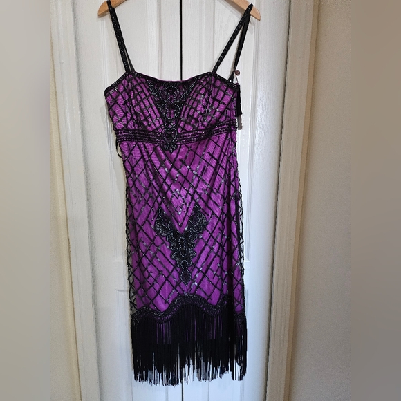 Nwt Sue Wong 1920's Flapper Beaded Elegant Coquette Dress Size 10. - Picture 3 of 16